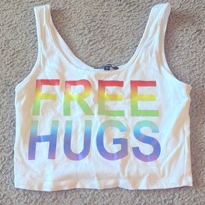 Free hugs tank top/ crop top